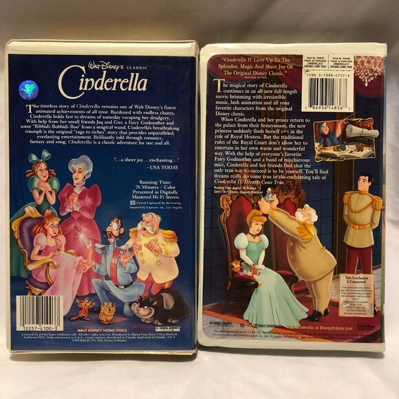 Walt Disneys Cinderella & Sequel Special Edition VHS Dream Come True 2 - Picture 5 of 7